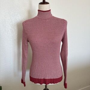 Pure Navy Knitted Red Turtleneck